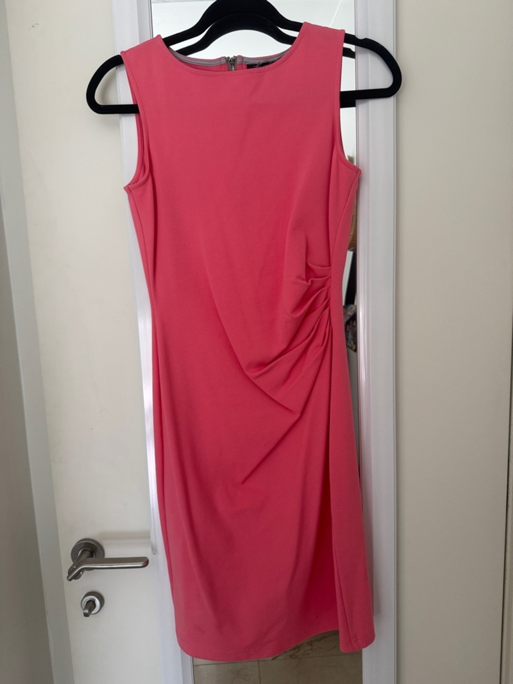 Anne Klein Coral Pink Sleeveless Midi Sheath Dress
